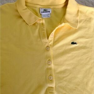Women’s Vintage Lacoste Pale Yellow Polo with Crocodile Patch